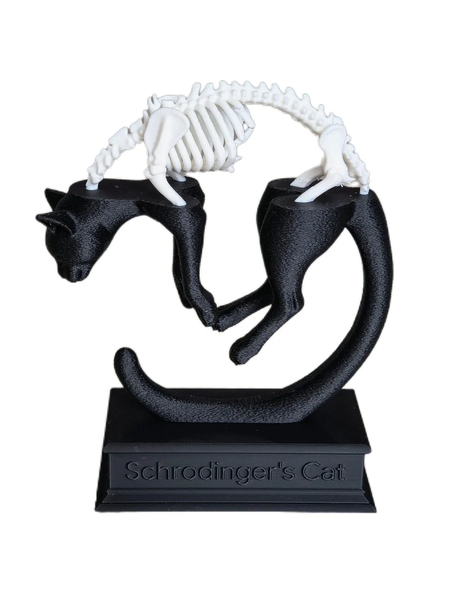 Schrödinger's Cat Quantum Superposition Display Sculpture for Desk or Shelf photo 9