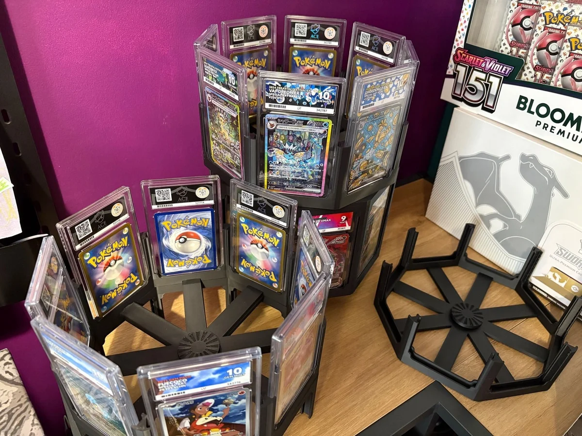 Motorised Rotating Graded Card Slab Display Tower for ACE PSA TAG Holds 24 Slabs photo 3