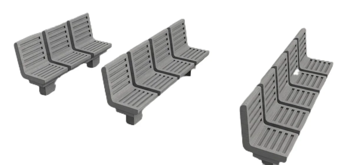Railway Station Bench for Model Railway Layouts H0 Scale 1:87 photo 4