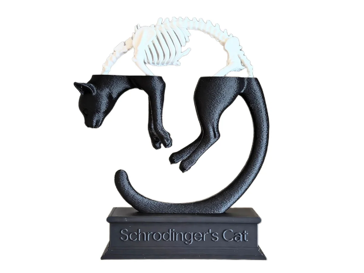 Schrödinger's Cat Quantum Superposition Display Sculpture for Desk or Shelf photo 7