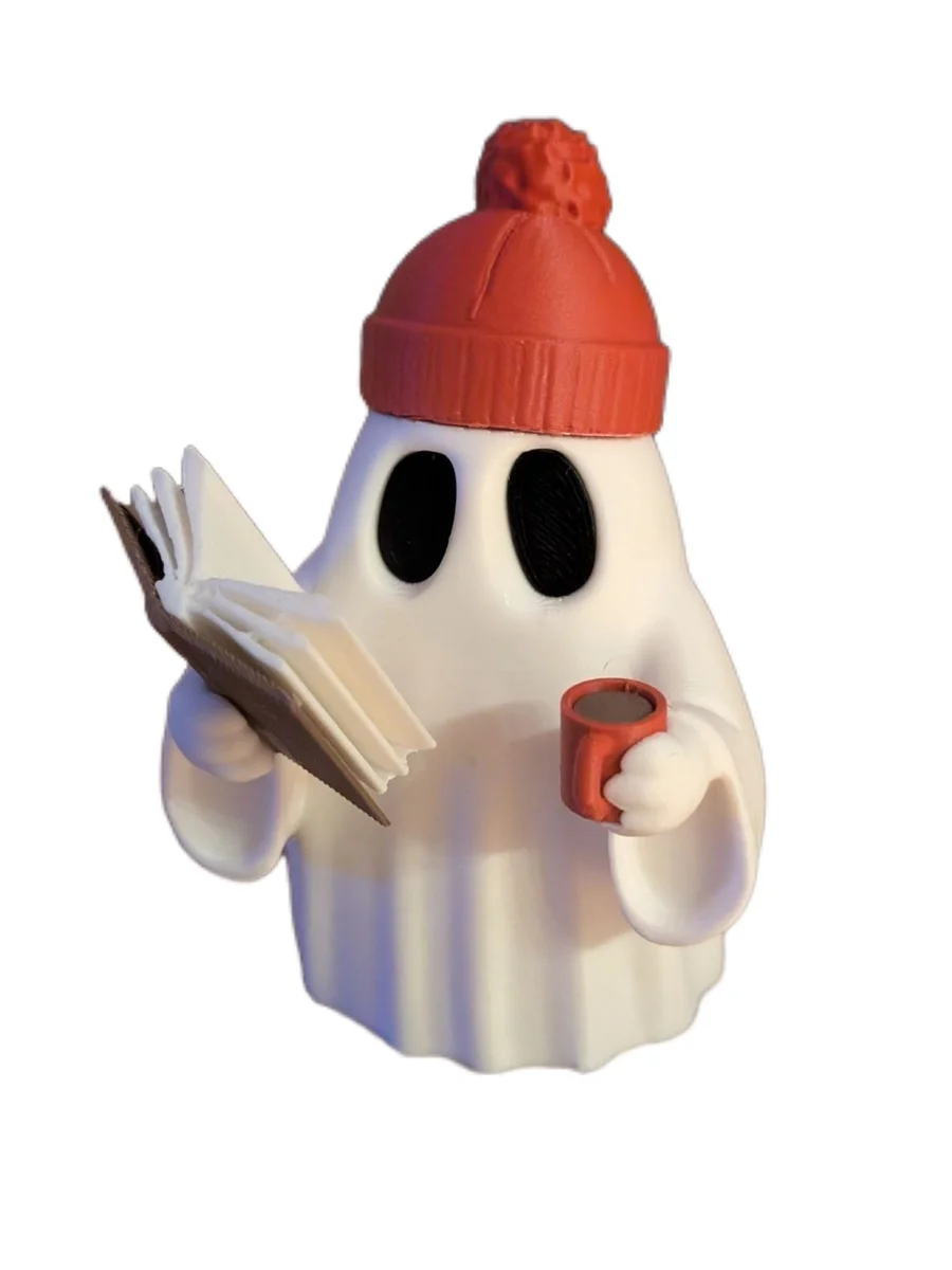 Cute Hipster Reading Ghost Figurine Decoration for Halloween & Autumn photo 7
