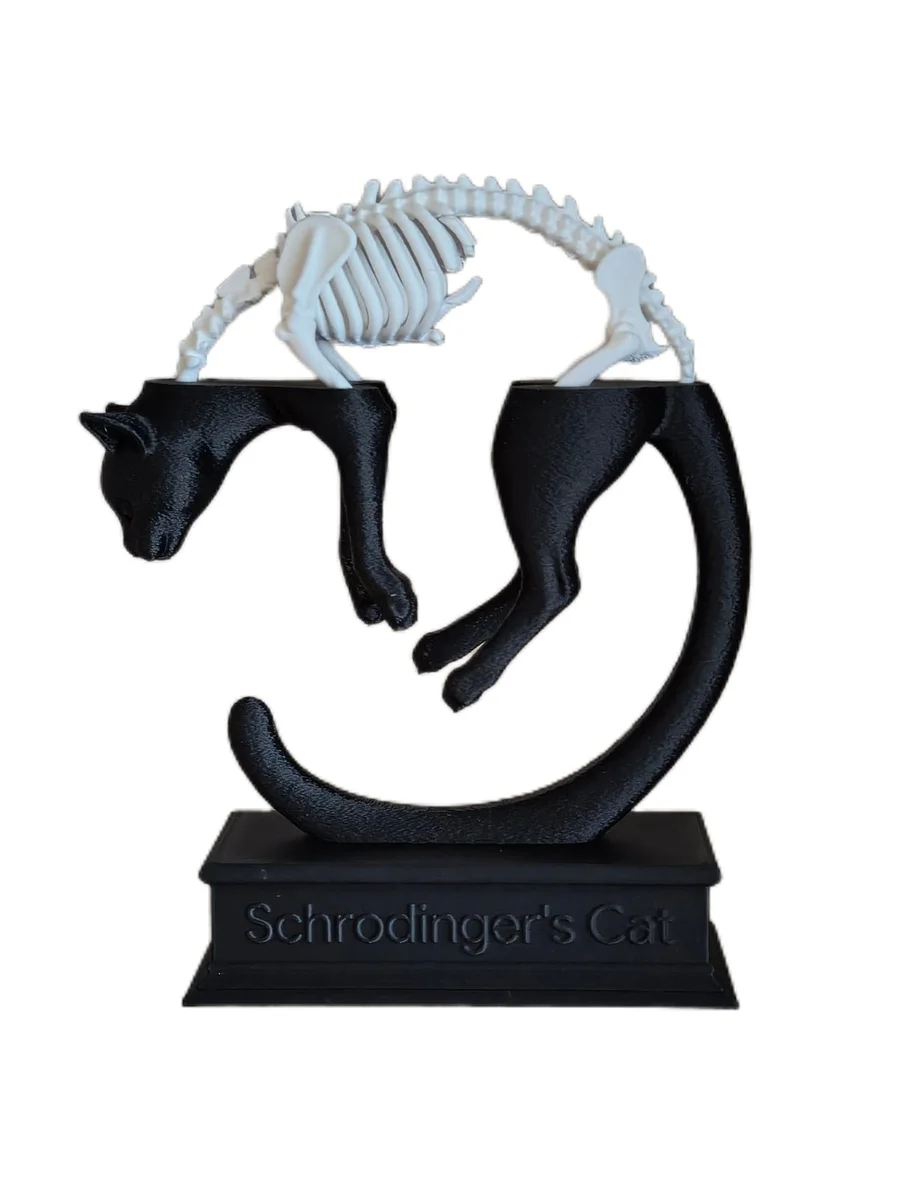 Schrödinger's Cat Quantum Superposition Display Sculpture for Desk or Shelf photo 6
