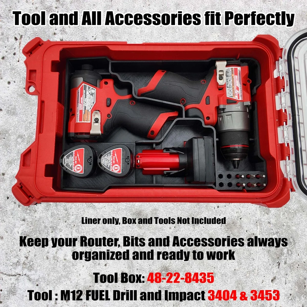 Milwaukee Packout Insert Liner for M12 FUEL Drill Driver &amp; Impact Driver Combo photo 3