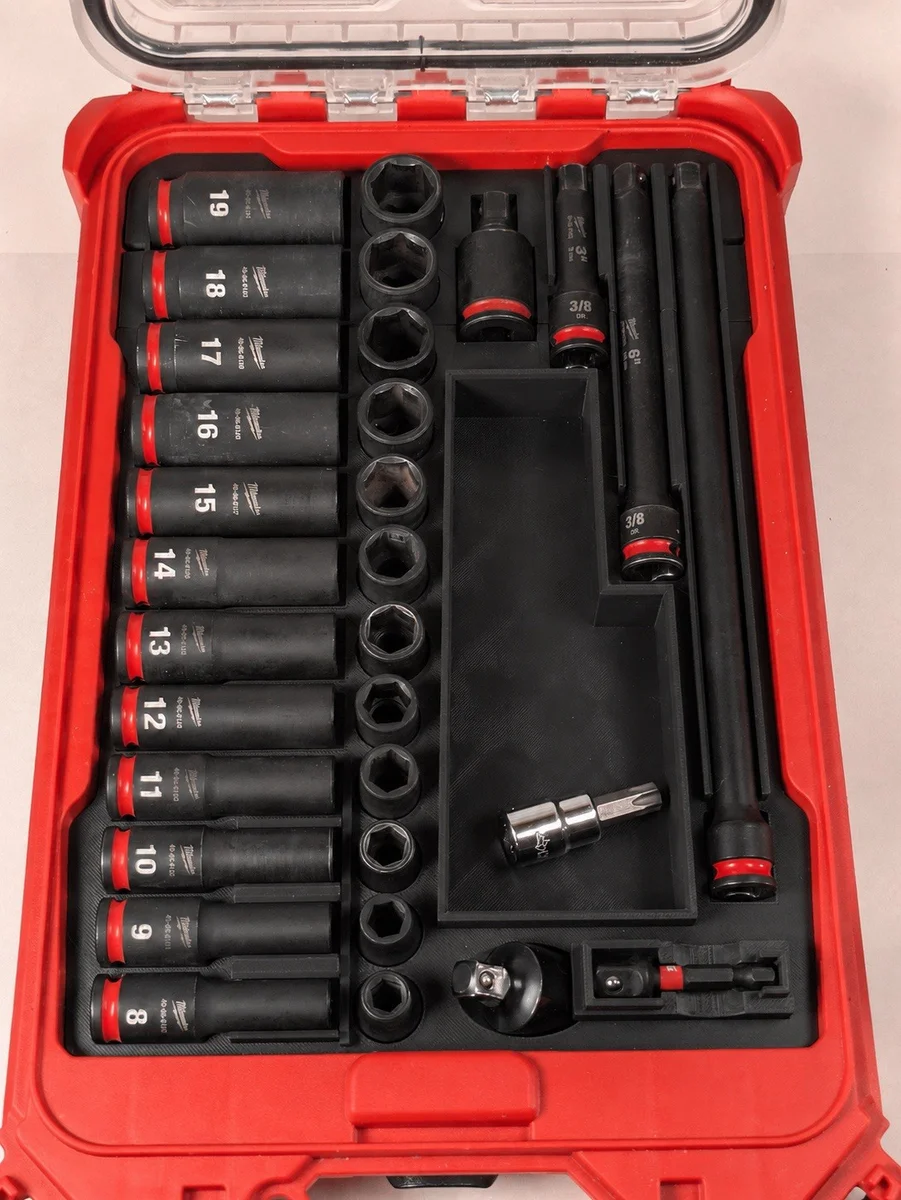 Milwaukee Packout Insert Liner for SHOCKWAVE 3/8" Metric Sockets &amp; Extensions photo 1
