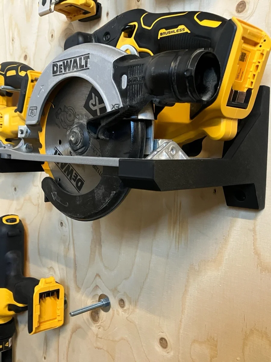 DeWalt DCS391N 18V Circular Saw Wall Mount Holder PLA Black Bracket photo 1