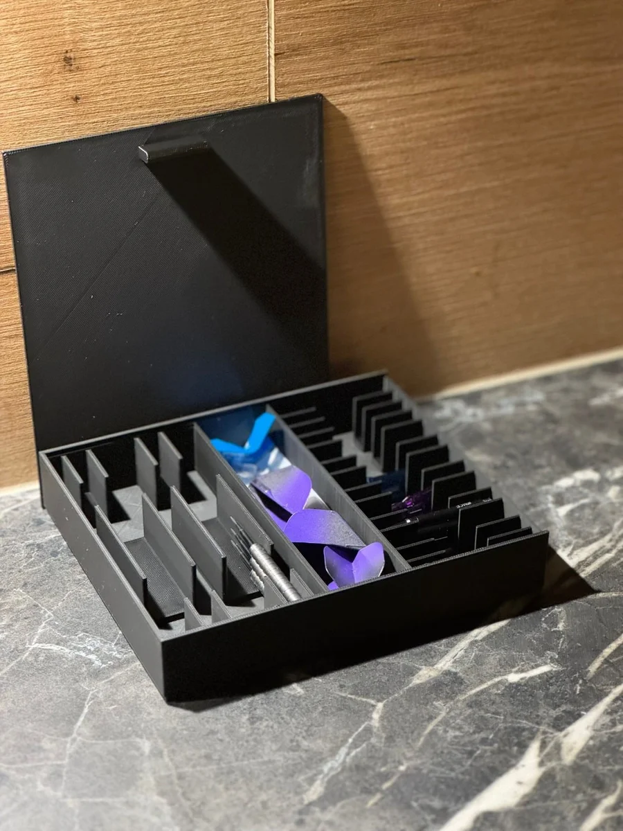 Dart Organiser Box for Barrels, Shafts, Flights and Dart Accessories with Lid photo 2