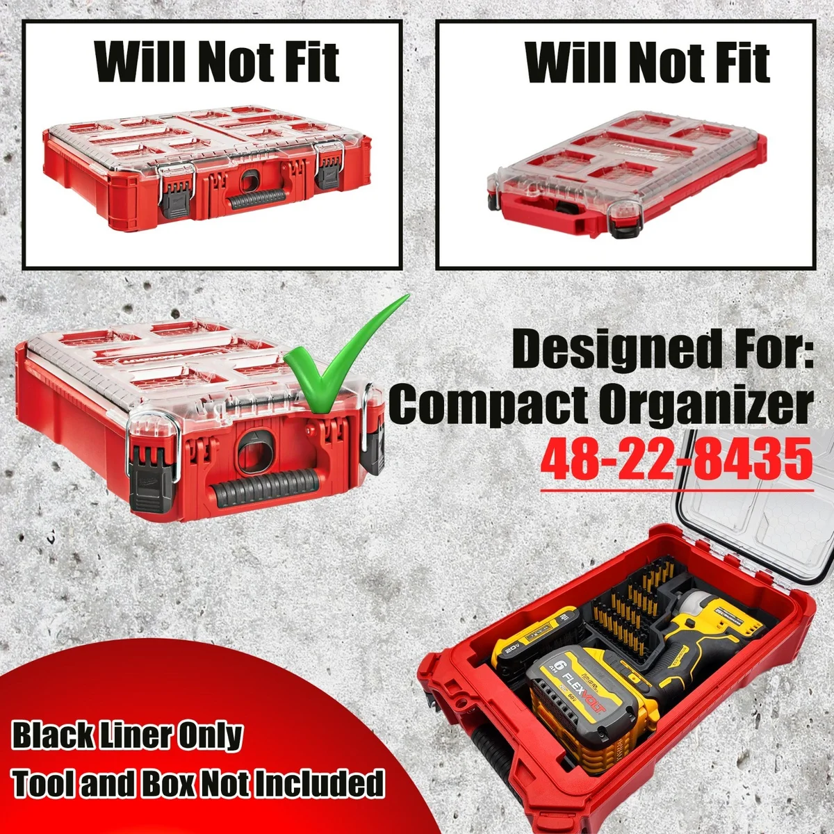 Milwaukee Packout Insert Liner for DeWalt DCF809 Impact Driver 78 Bits AirTag photo 4