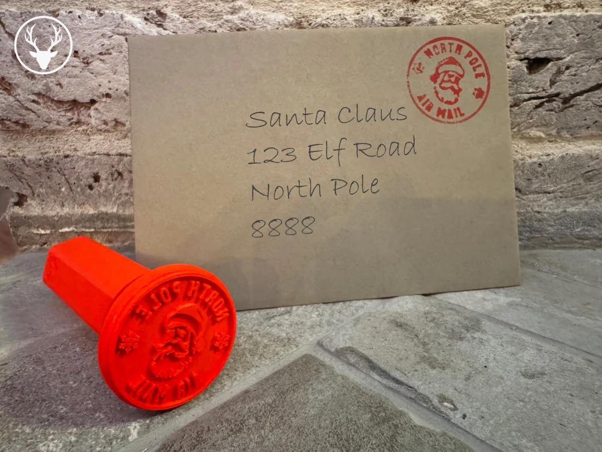 Christmas Stamp for Kids Letters to Santa North Pole Air Mail with Ink Pad photo 2