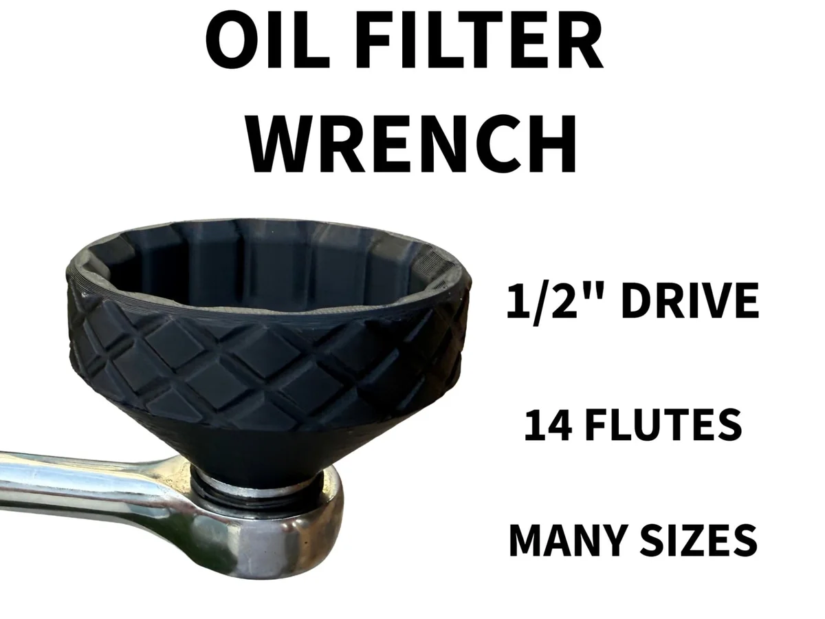 Oil Filter Cup Wrench 1/2" Drive 14-Flute for Spin-On Filters 8 Sizes photo 1
