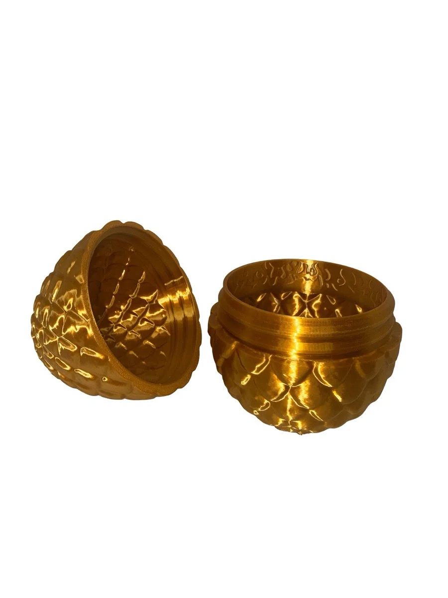 3D Printed Gold Dragon Egg Secret Stash Box | Screw Lid | Fantasy Gift | Easter photo 2