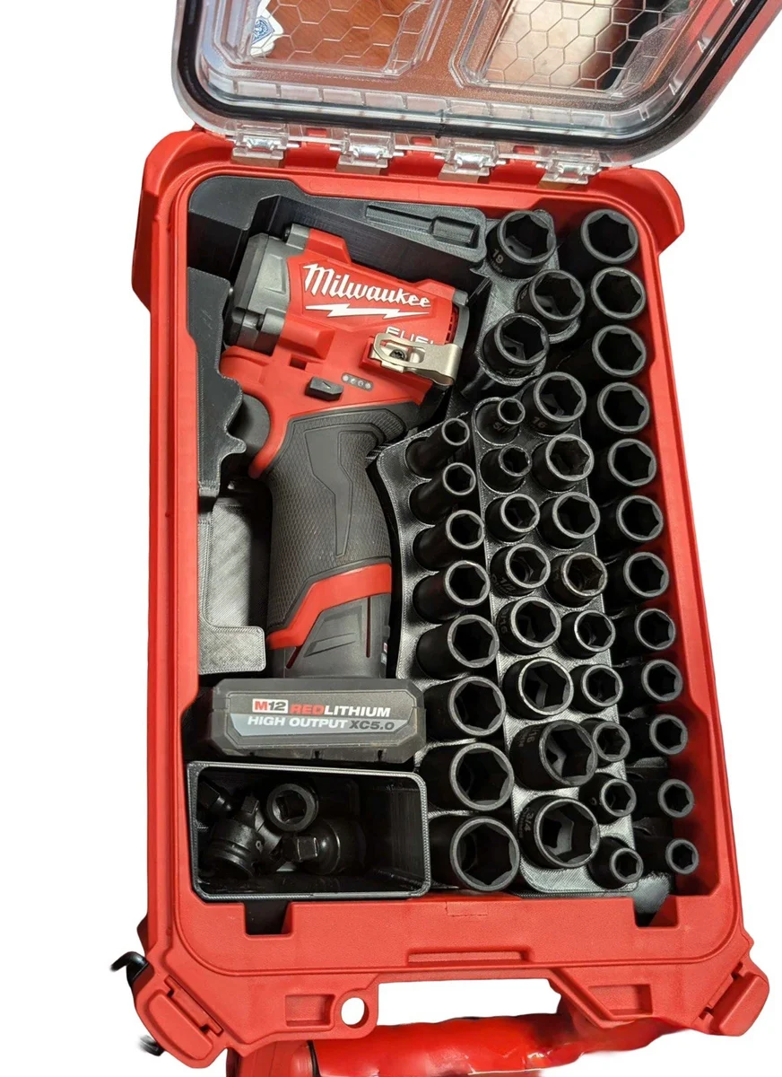 Milwaukee Packout Insert Liner for M12 FIWF38 Stubby Impact Wrench 43pc Sockets photo 1