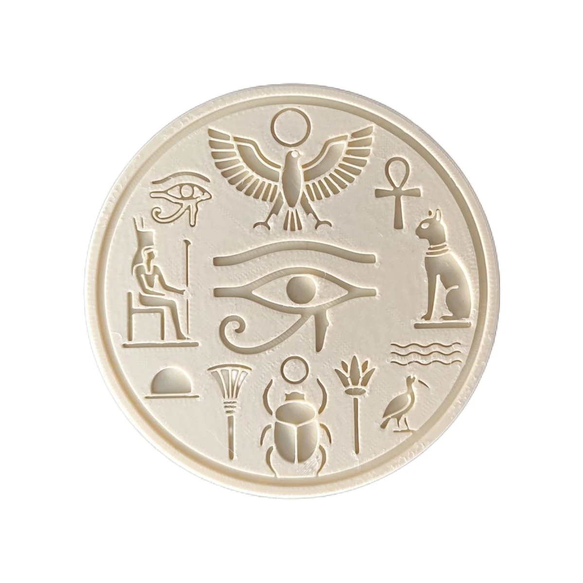 Coaster Set of 6 with Pyramid Holder for Drinks Ancient Egyptian Hieroglyph photo 4