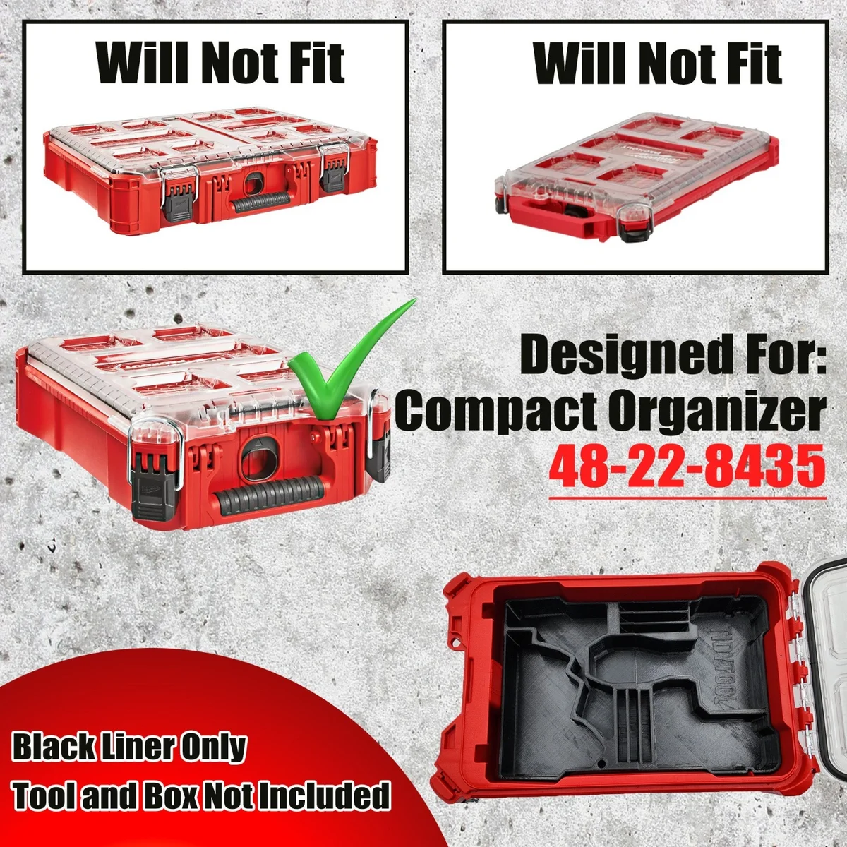 Milwaukee Packout Insert Liner ONLY for M12 FUEL 3" Compact Cut Off Tool 2522-20 photo 6