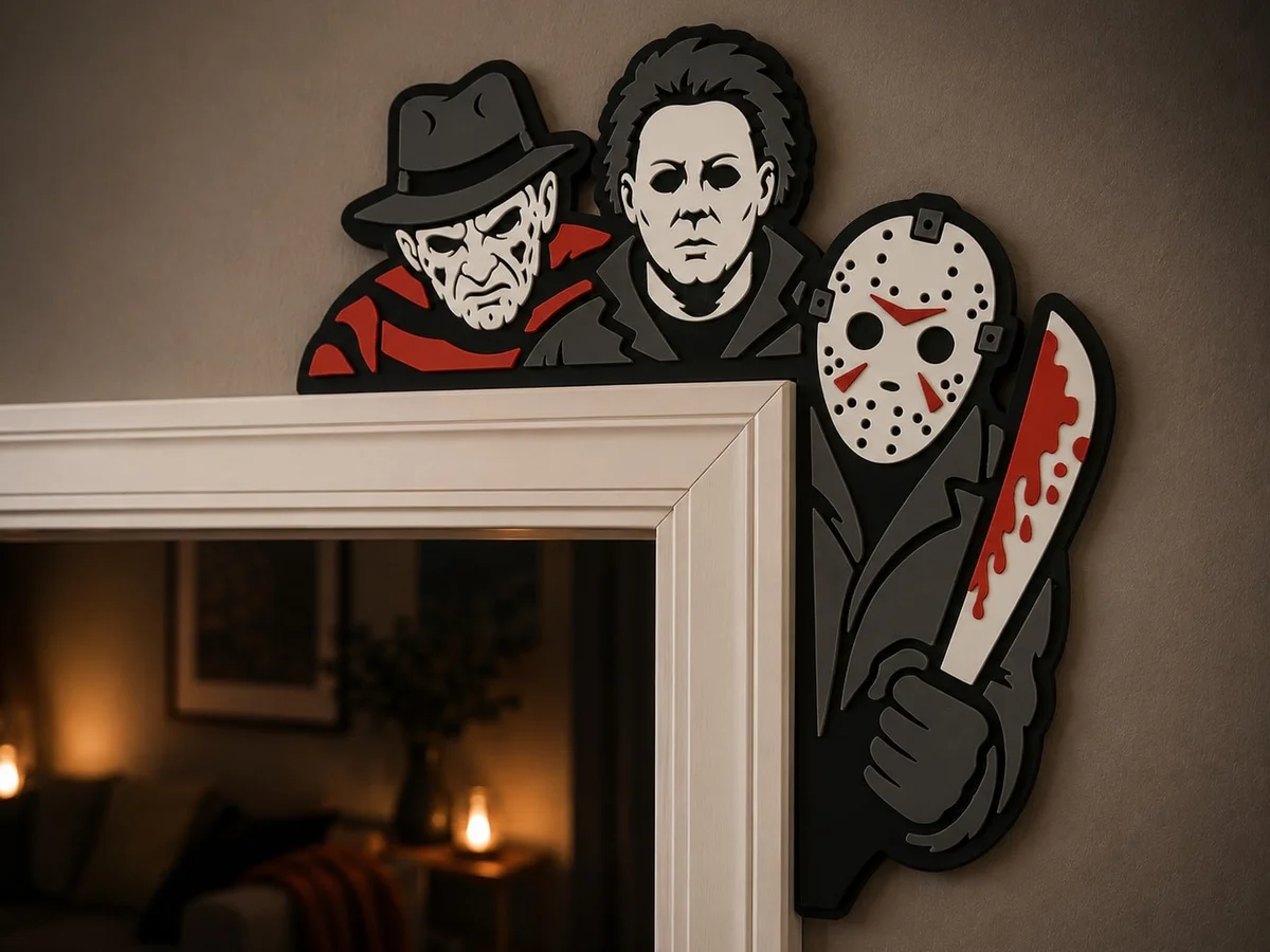 Halloween Horror Slasher Movie Door Frame Corner Decor for Door Window Frames photo 7