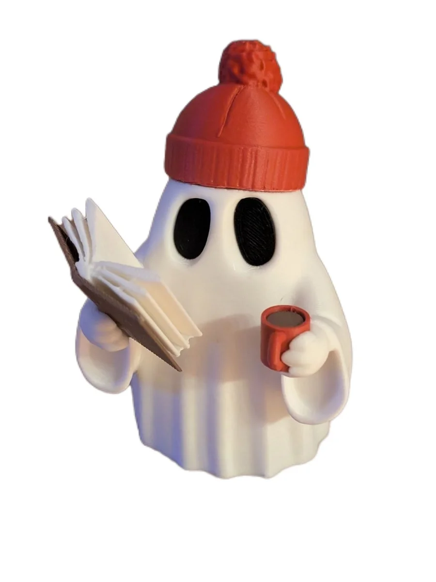 Cute Hipster Reading Ghost Figurine Decoration for Halloween & Autumn photo 6