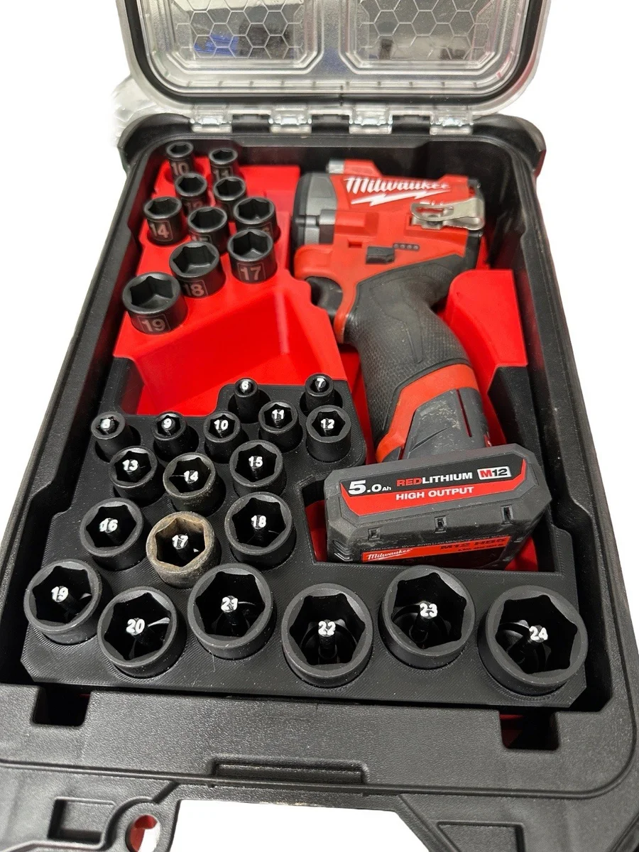 Milwaukee Packout Insert Liner for M12 FUEL FCIWF38G3 3/8" Impact Wrench Sockets photo 1
