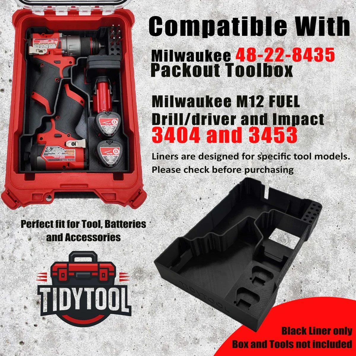 Milwaukee Packout Insert Liner for M12 FUEL Drill Driver &amp; Impact Driver Combo photo 6