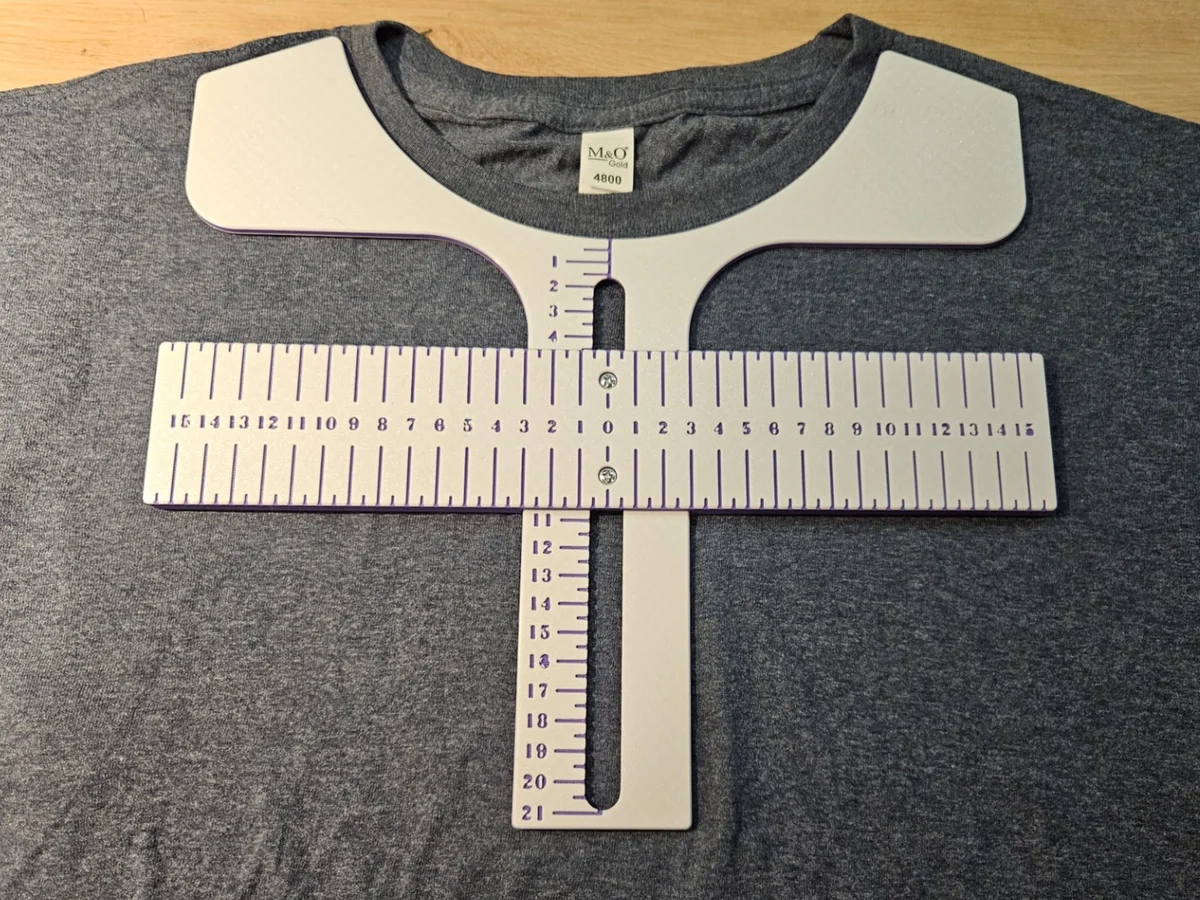 T-Shirt Sliding Ruler Guide for DTF and HTV Alignment photo 1
