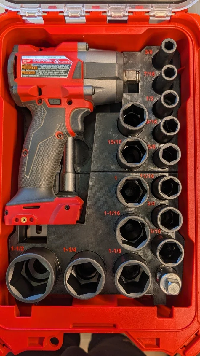 Milwaukee Packout Insert Liner for M18 Mid-Torque Impact Wrench 15pc SAE Socket photo 1