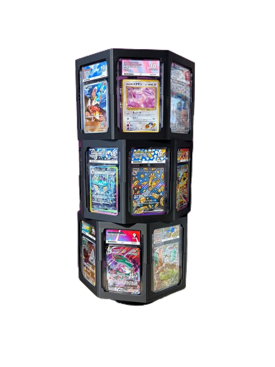 Motorised Rotating Graded Card Slab Display Tower for ACE PSA TAG Holds 24 Slabs photo 2