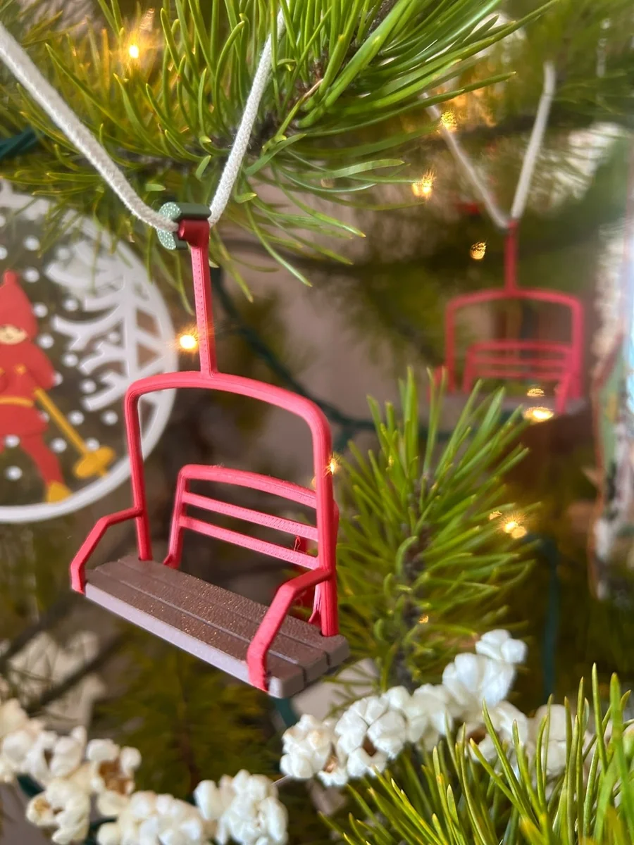 Christmas Tree Ornament Miniature Chairlift Hanging Decoration for Xmas Tree photo 1