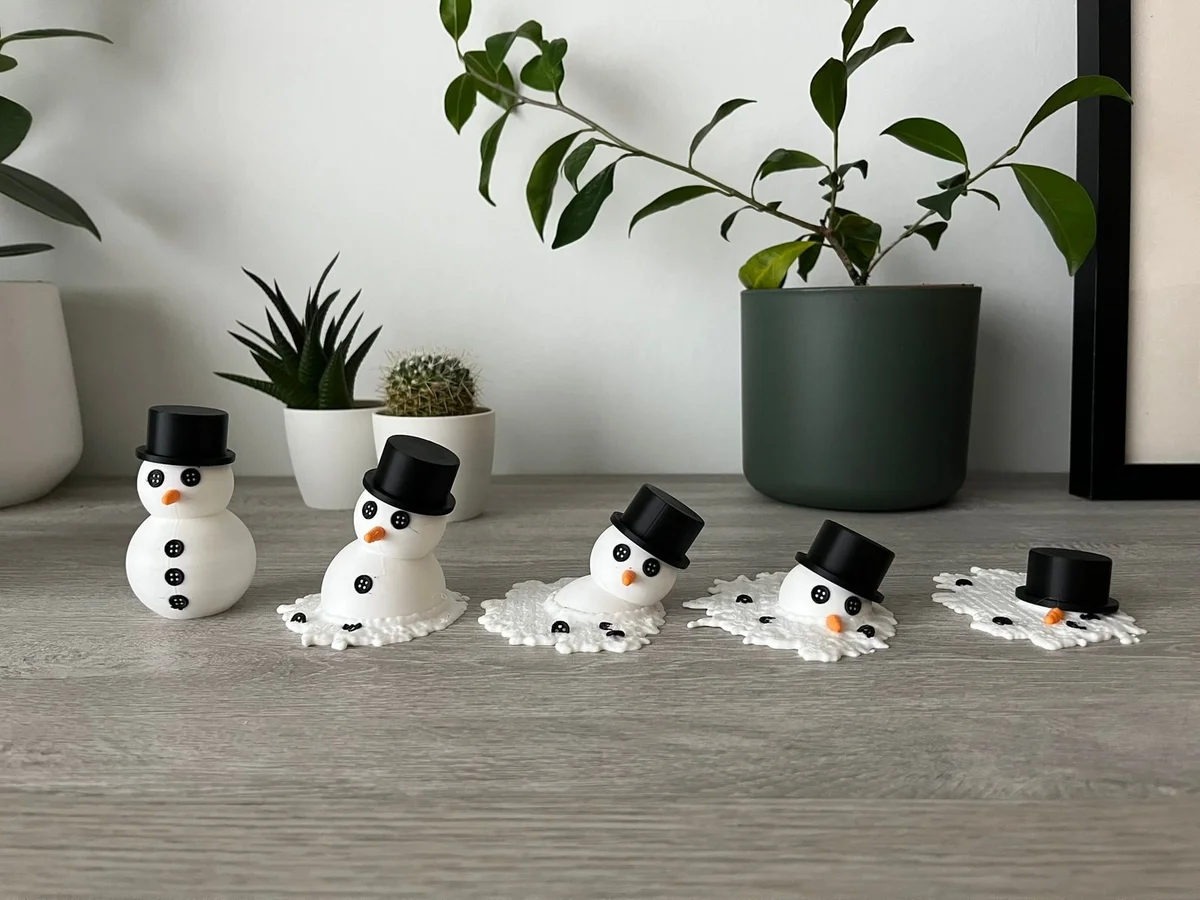 Melting Snowman Decoration for Christmas Table, Winter Display & Funny Gift photo 2