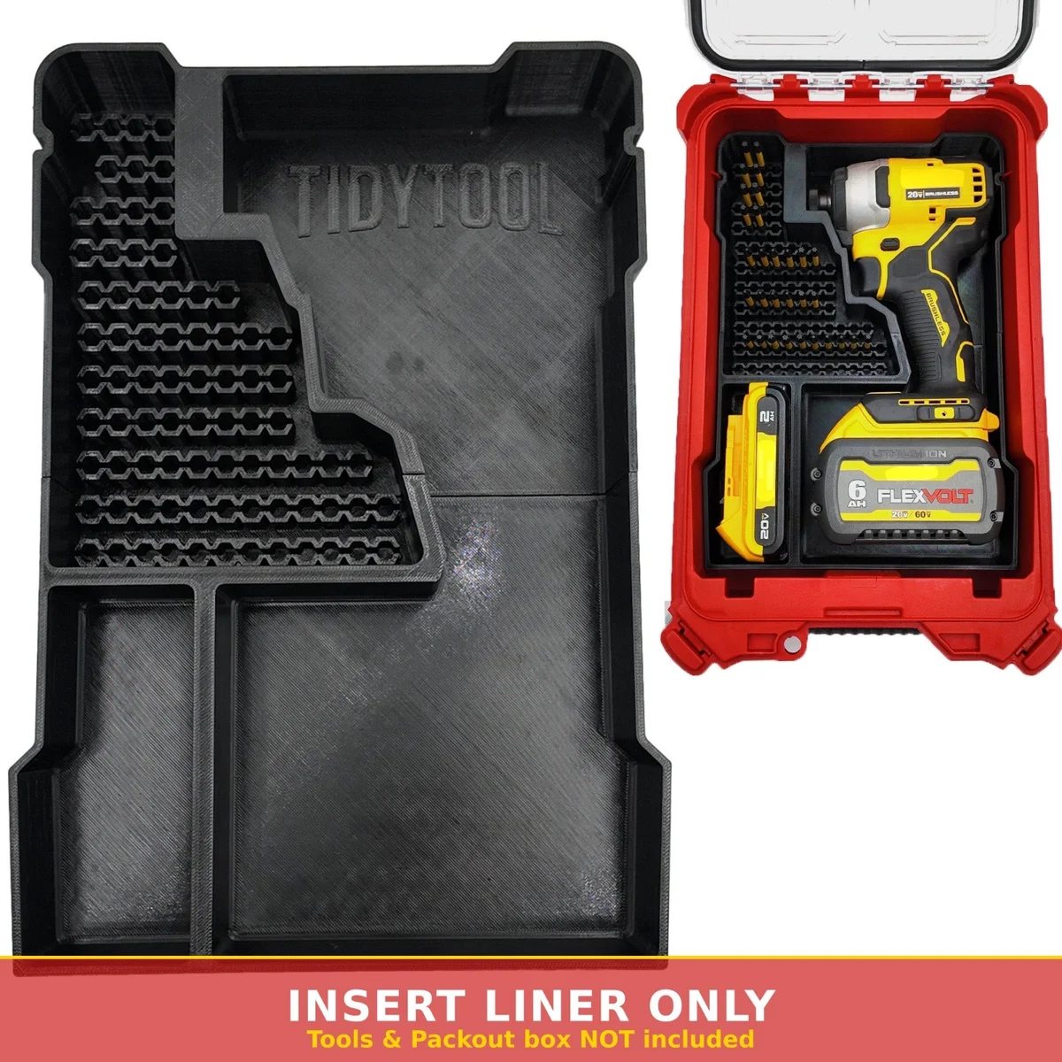 Milwaukee Packout Insert Liner for DeWalt DCF809 Impact Driver 78 Bits AirTag photo 1