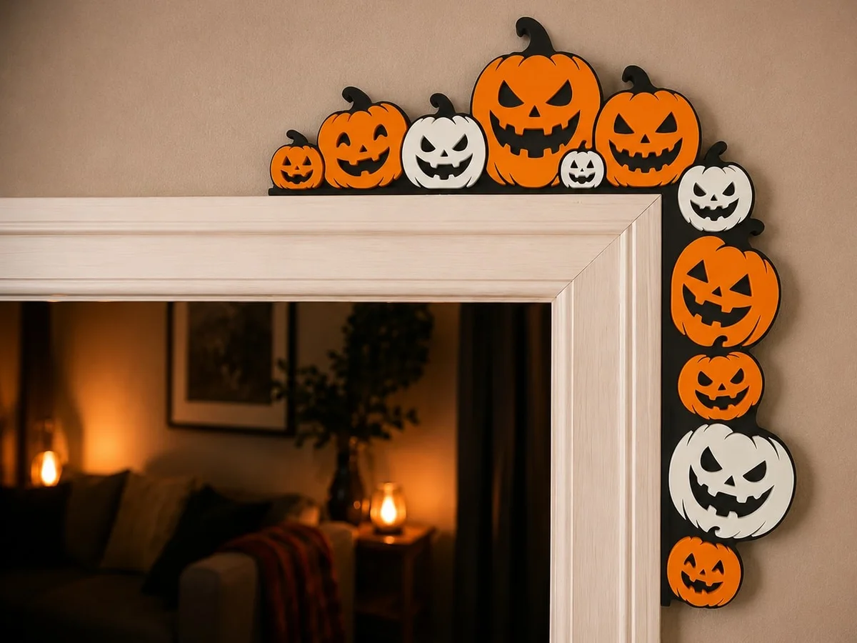 Jack-o-Lantern Door Frame Corner Decor Set for Halloween photo 6