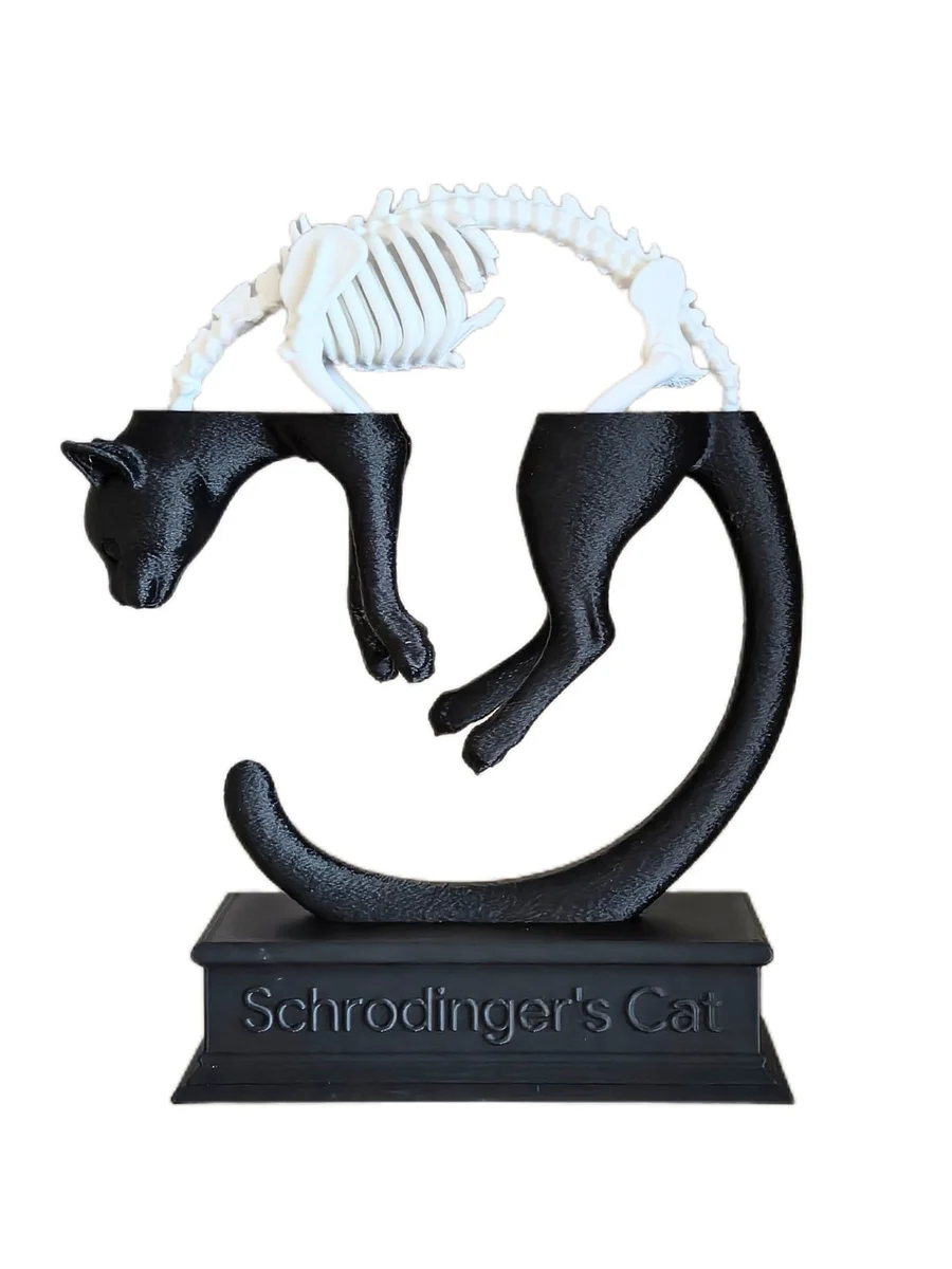 Schrödinger's Cat Quantum Superposition Display Sculpture for Desk or Shelf photo 5