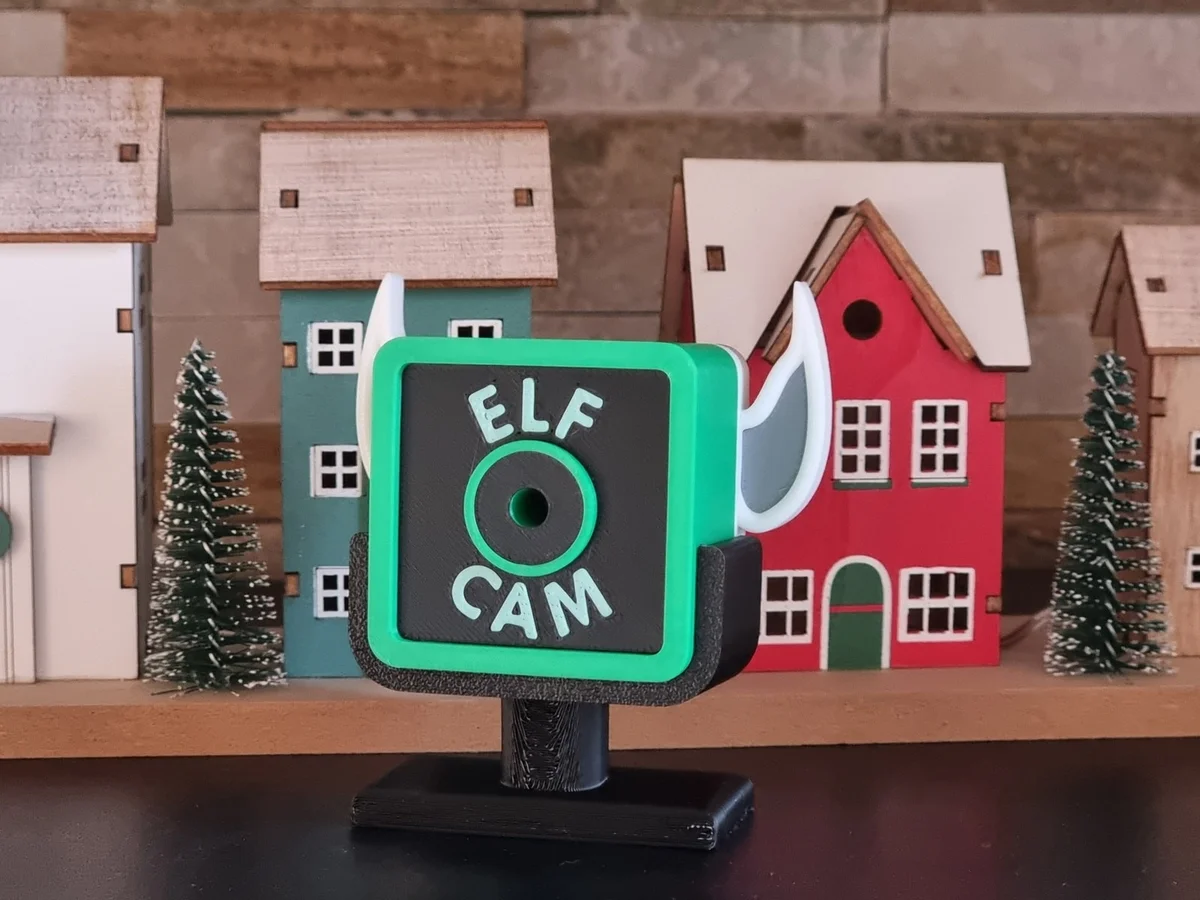 Christmas Elf Cam Decoration for Shelf or Mantelpiece with Elf Ears and Stand photo 4
