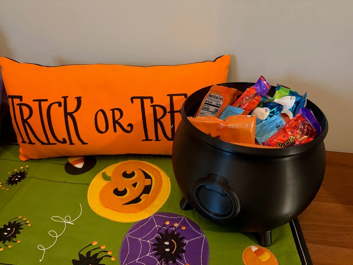 Halloween Witch Cauldron Candy Bowl & Treat Bucket for Halloween photo 3