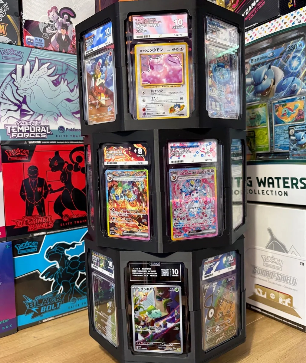 Motorised Rotating Graded Card Slab Display Tower for ACE PSA TAG Holds 24 Slabs photo 1
