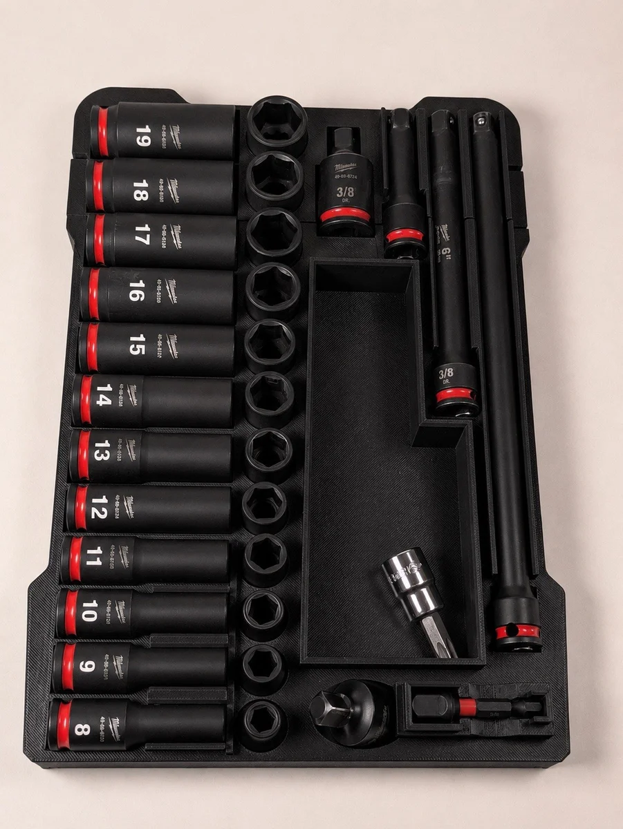 Milwaukee Packout Insert Liner for SHOCKWAVE 3/8" Metric Sockets &amp; Extensions photo 2
