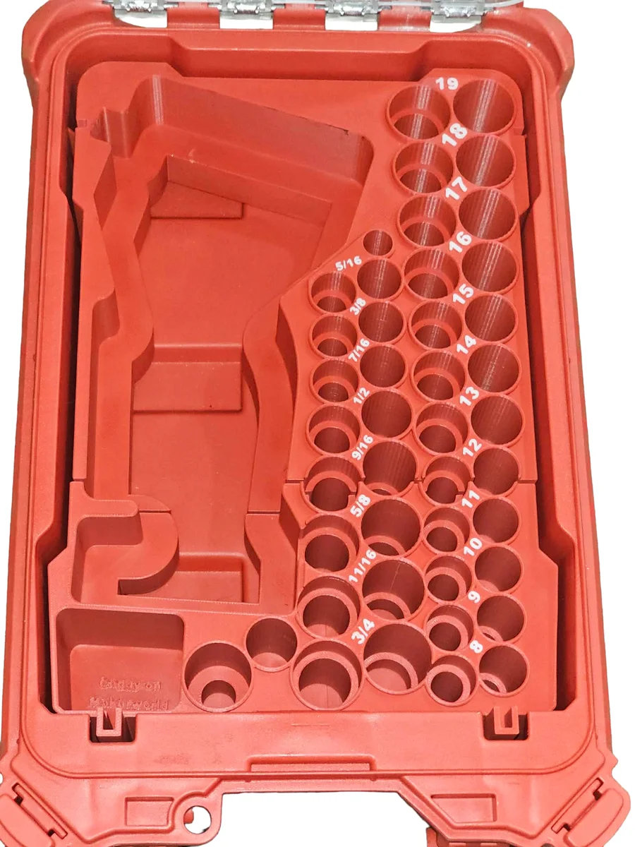 Milwaukee Packout Insert Liner for M12 Impact Wrench 43pc 3/8" Socket Organiser photo 2