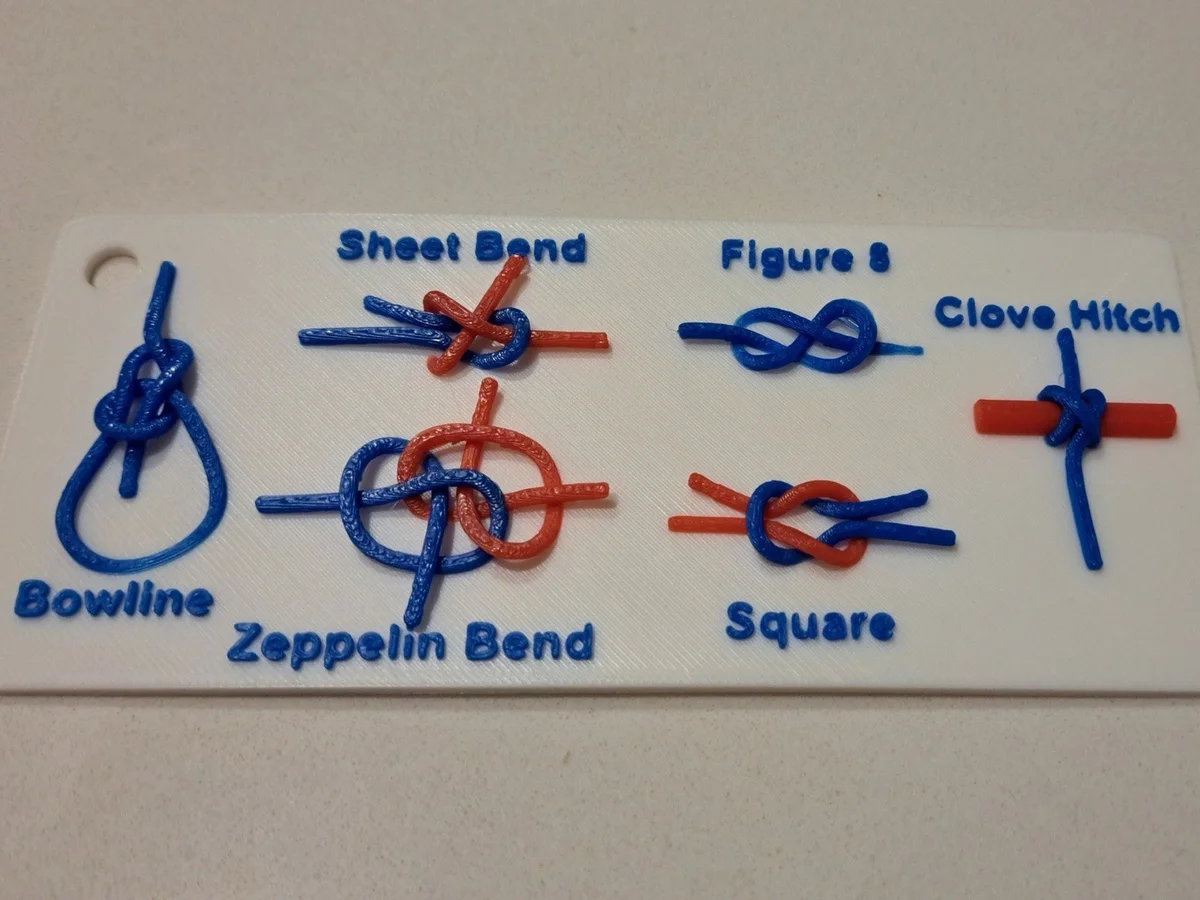 Knot Reference Tag for Hiking Camping Backpack Carabiner Clip photo 2