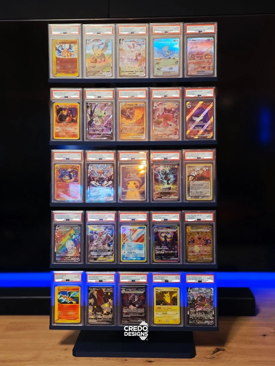 5x5 Graded Card Slab Display Stand for PSA Slabs Pokemon TCG Collection Shelf — Black / 5x5 photo 1