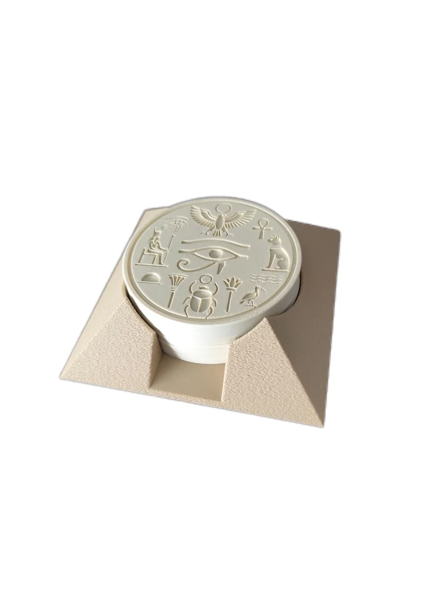 Coaster Set of 6 with Pyramid Holder for Drinks Ancient Egyptian Hieroglyph photo 7