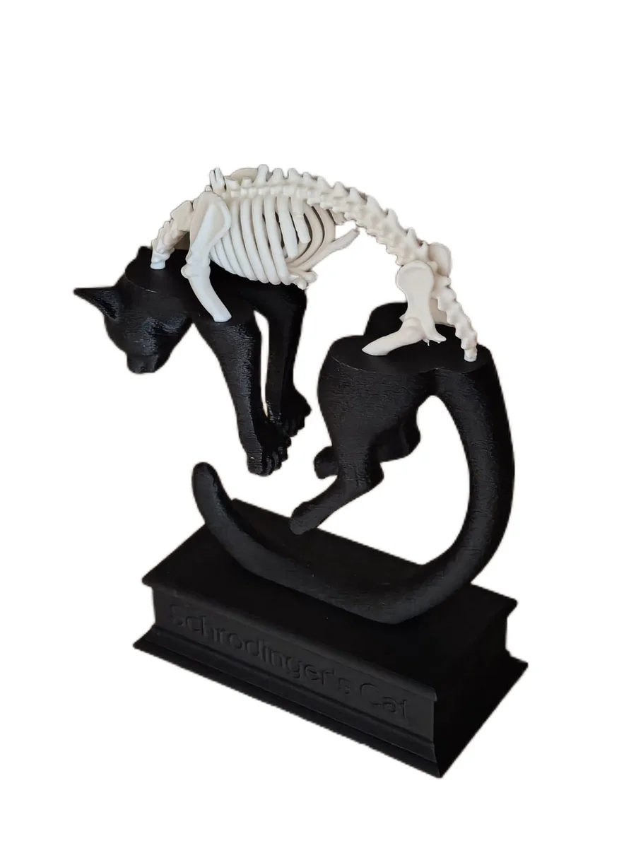 Schrödinger's Cat Quantum Superposition Display Sculpture for Desk or Shelf photo 4