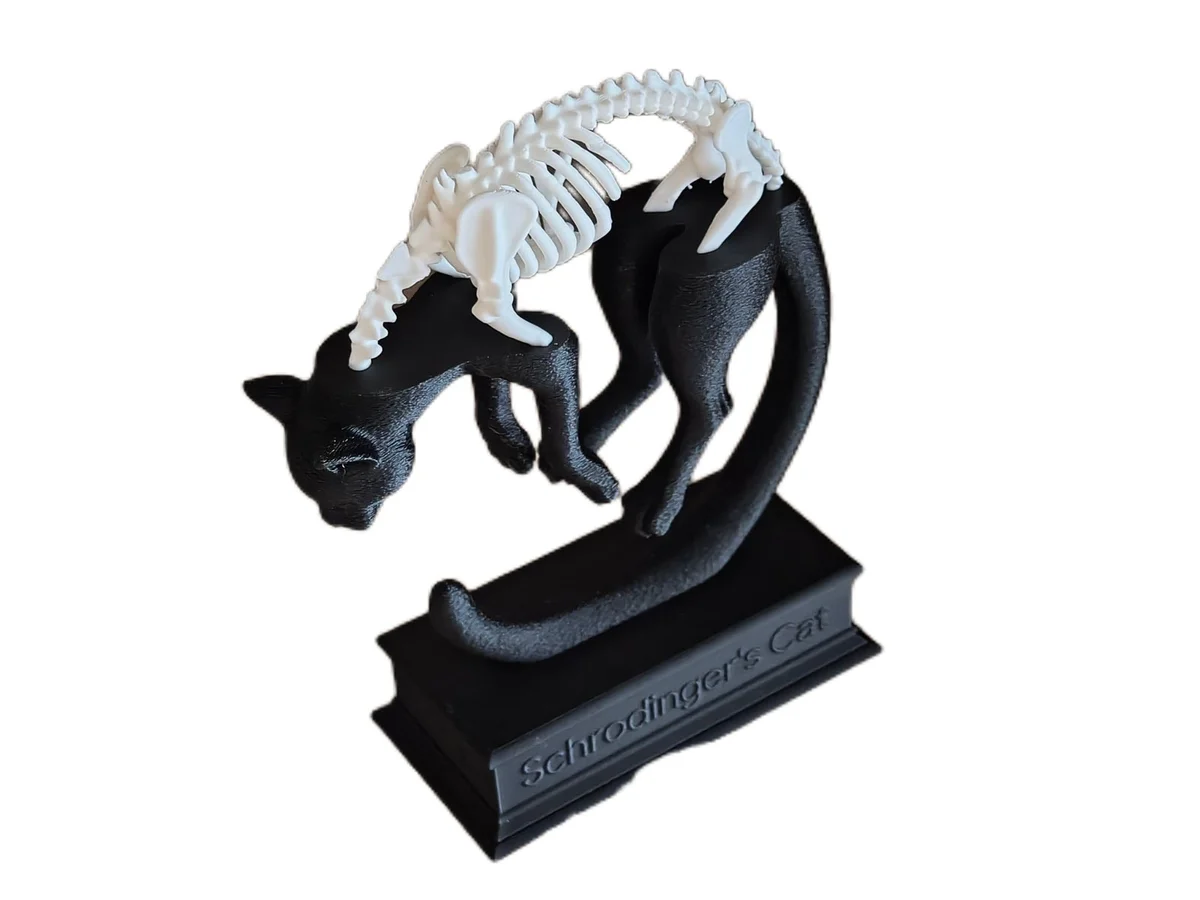 Schrödinger's Cat Quantum Superposition Display Sculpture for Desk or Shelf photo 3