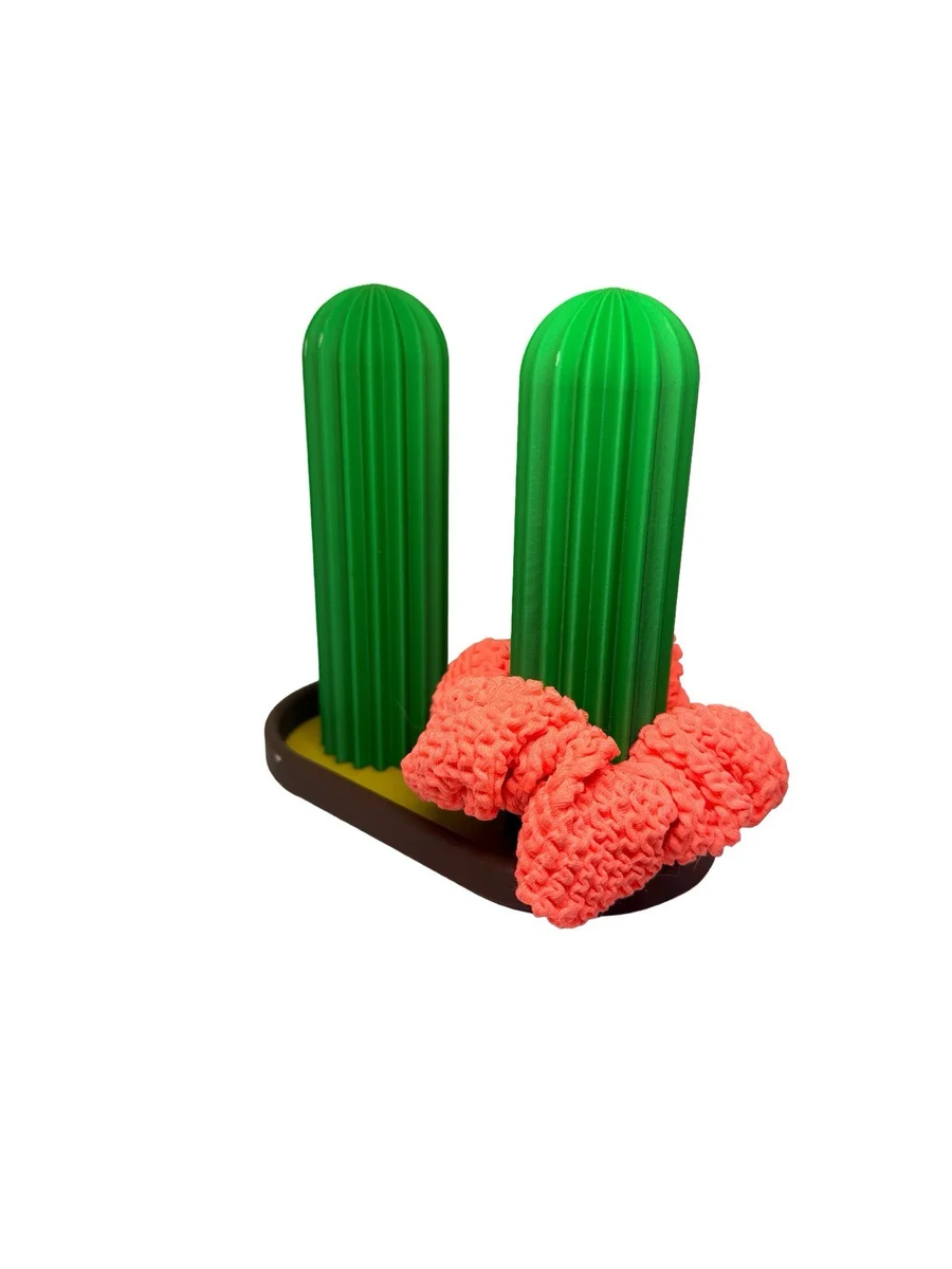 Cactus Scrunchie Holder Stand for Hair Bobbles Ties Bands Dressing Table Gift photo 2