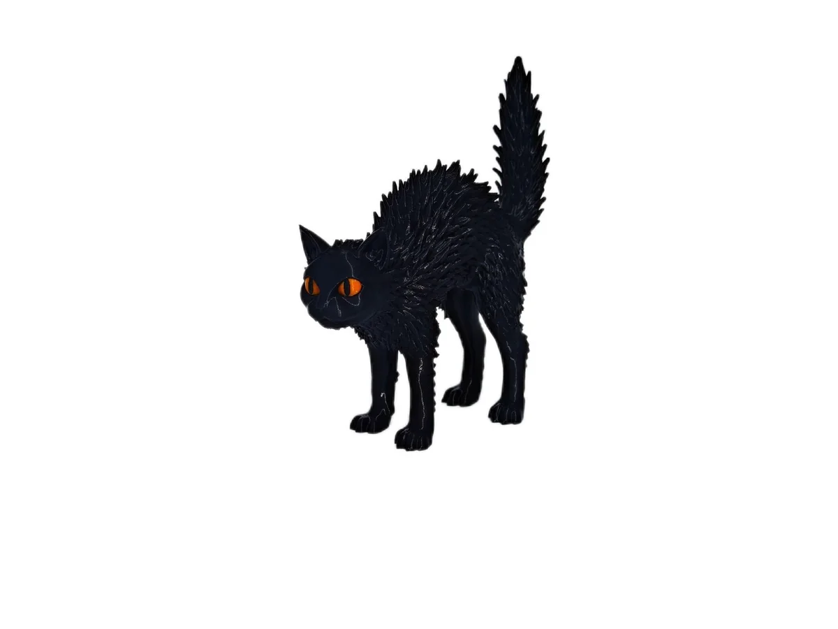 Stylized Cat Figurine for Halloween Decoration Spooky Autumn Decor photo 5