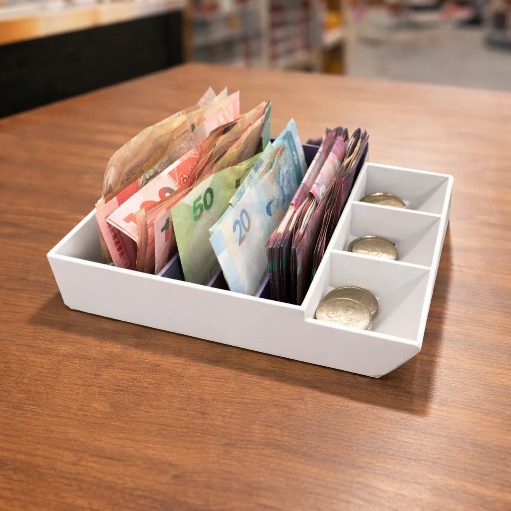 Cash Tray Coin & Note Organiser – Money Storage Till Insert Counter Desk Cash Ho photo 1