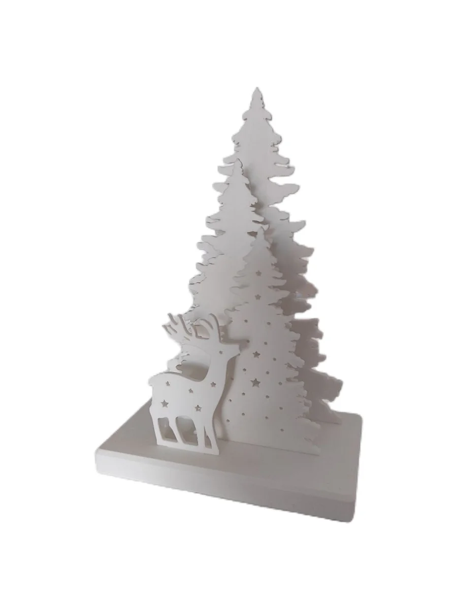 Christmas Decoration LED Tealight Holder with Tree & Reindeer for Home Decor photo 5