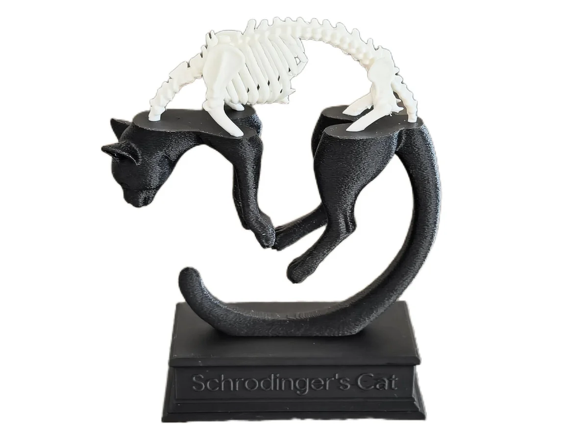 Schrödinger's Cat Quantum Superposition Display Sculpture for Desk or Shelf photo 10