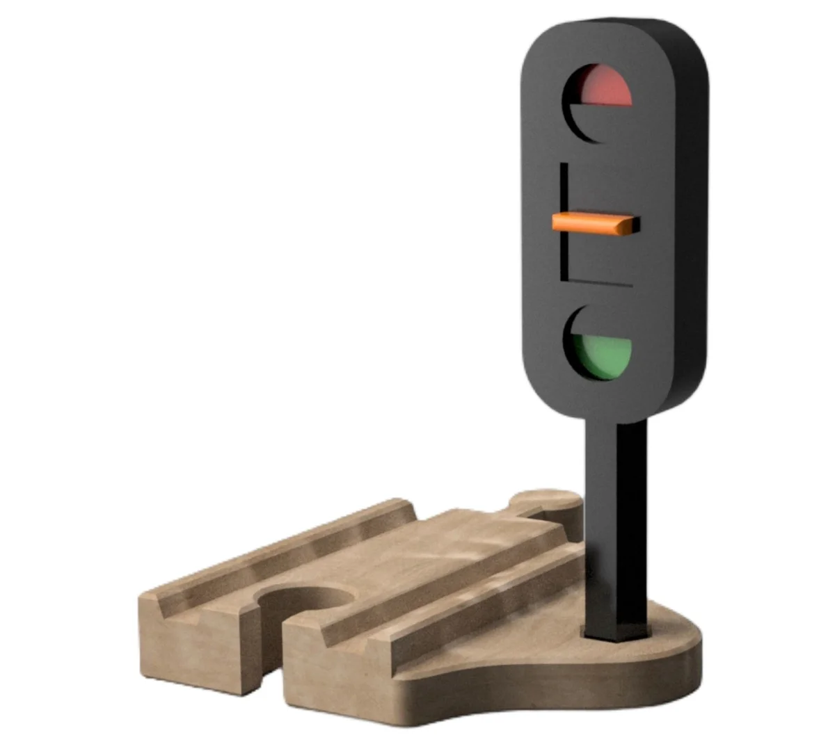 Wooden Train Traffic Light for IKEA LILLABO and Brio Toy Tracks photo 2