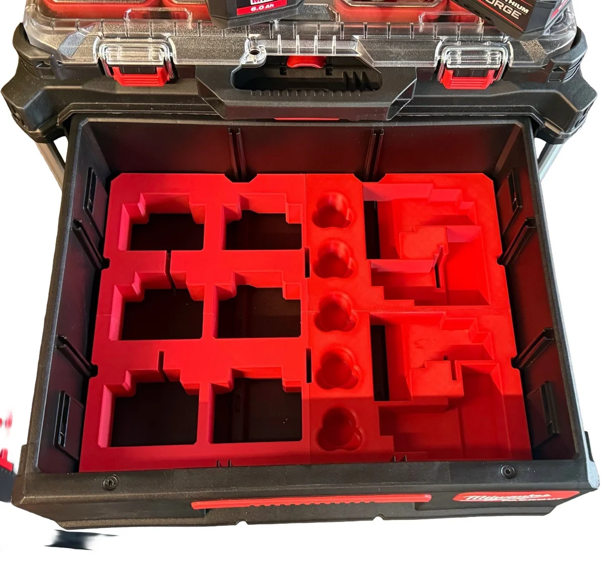 Milwaukee Packout 2 Drawer Insert Liner for M18 M12 Battery Storage Organiser photo 2
