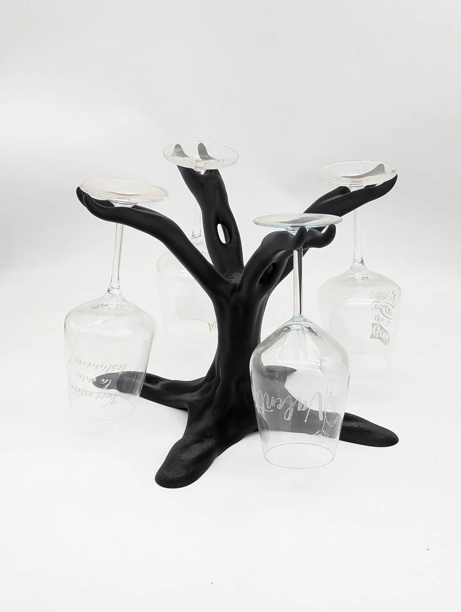 Wine Glass Holder Tree Rack for 4 Glasses Organic Kitchen Display Stand photo 11