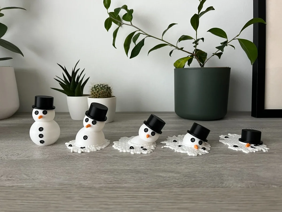 Melting Snowman Decoration for Christmas Table, Winter Display & Funny Gift photo 1